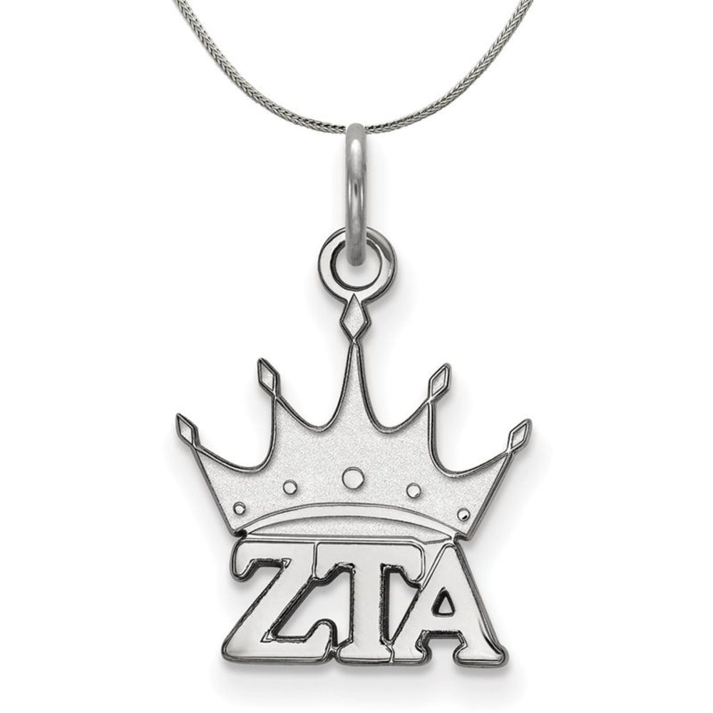 Sterling Silver Zeta Tau Alpha XS (Tiny) Pendant Necklace - 16 Inch